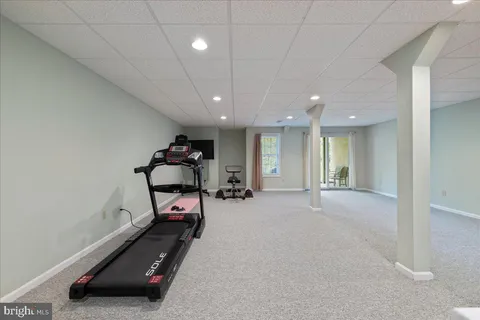 a room with gym equipment