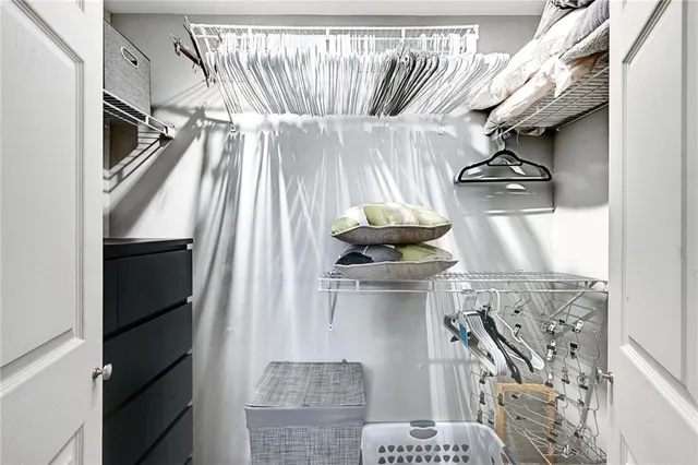 a close view of walk in closet