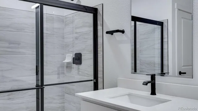 a bathroom with a shower