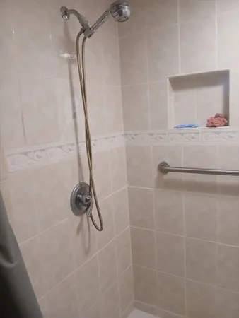 a bathroom with a shower