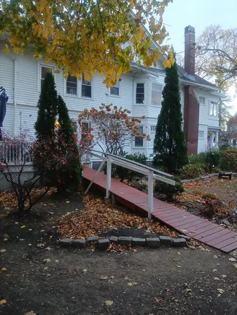 a house view with a garden