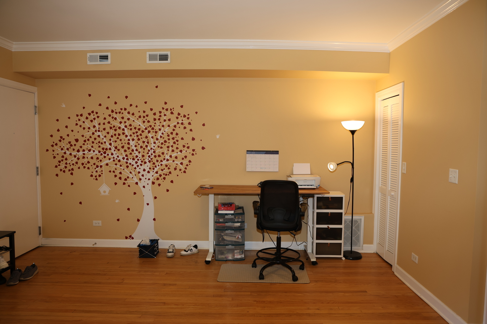 1615 Monroe Street, Unit 3N Evanston, IL 60202 - Photo 5 of 10 a view of workspace with wooden floor chairs piano and wooden floor