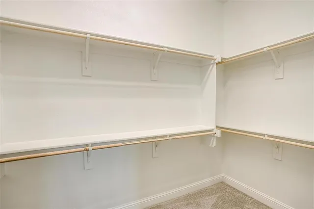 a close up view of a closet