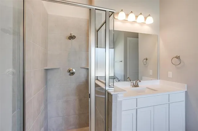 an empty room with closet area