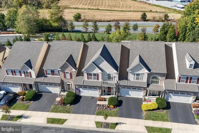 an aerial view of multiple house