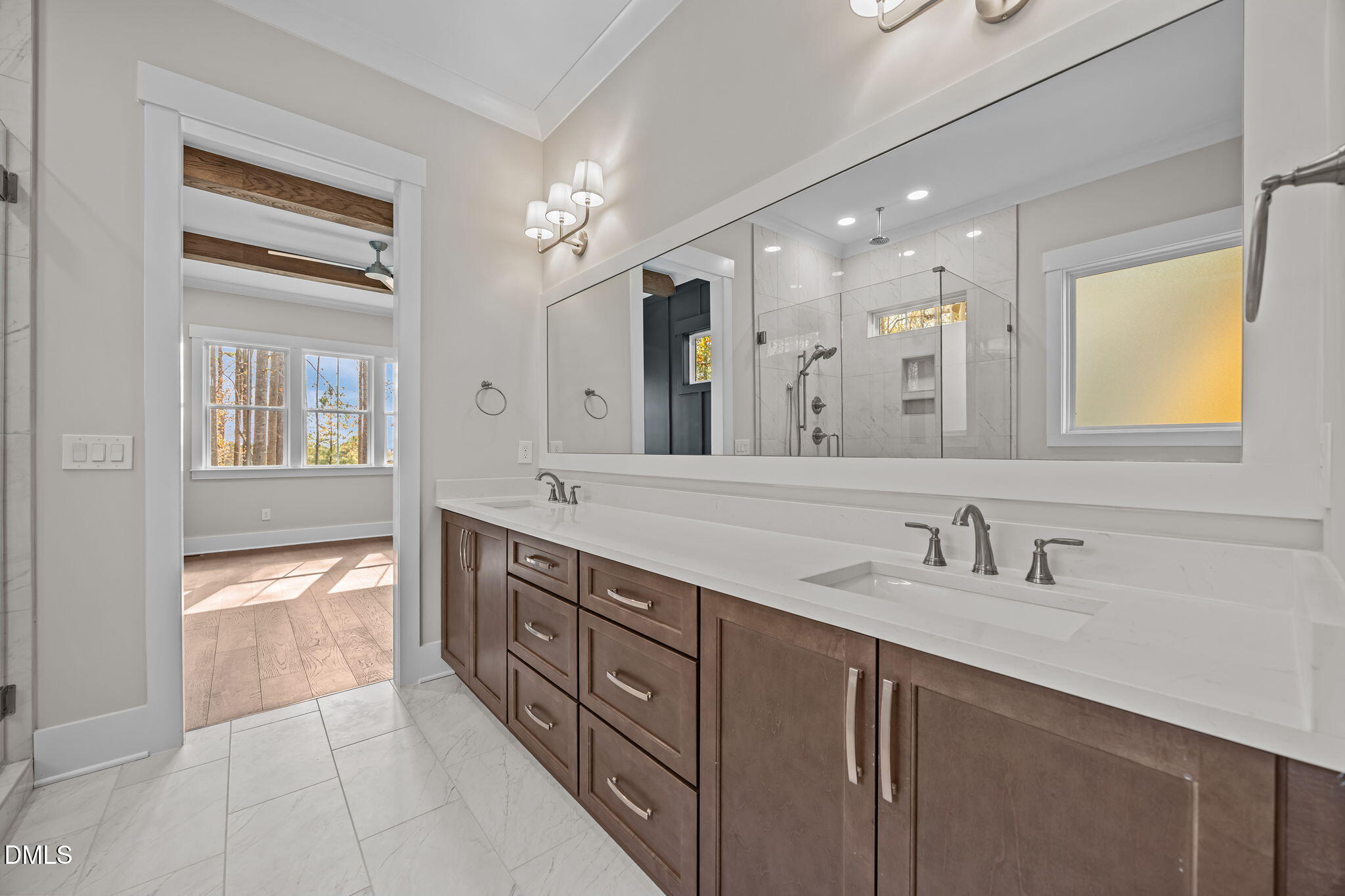 485 Chapel Ridge Drive Pittsboro, NC 27312 - Photo 24 of 74 a spacious bathroom with a granite countertop sink mirror and a
