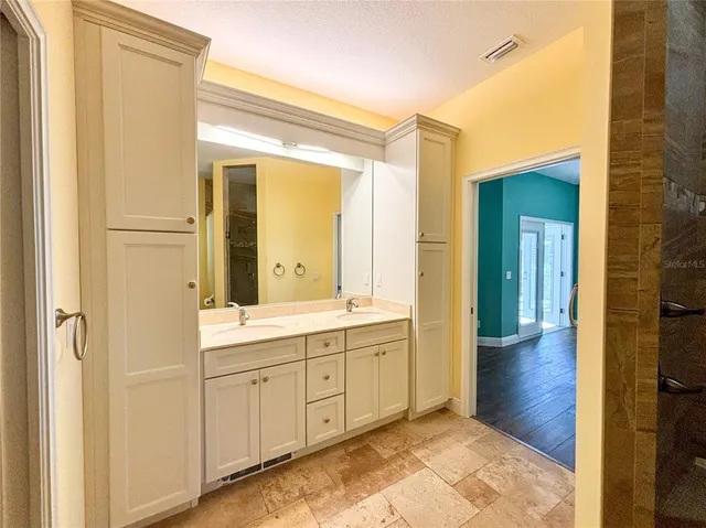 a view of a lake with houses