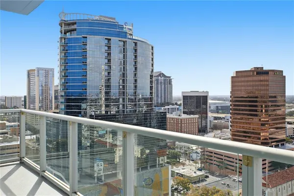 a view of balcony with city view