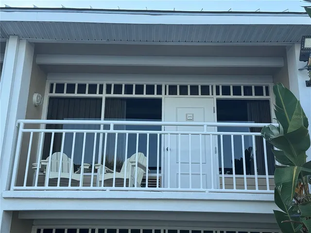 a view of wooden balcony