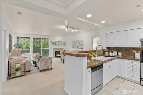 a bedroom with a bed and a table in it