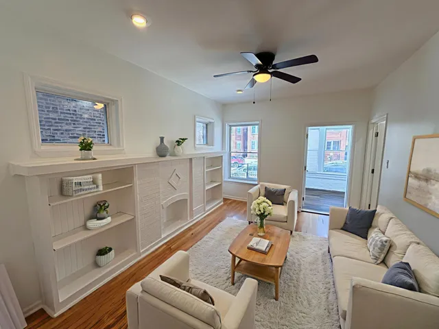a living room with furniture