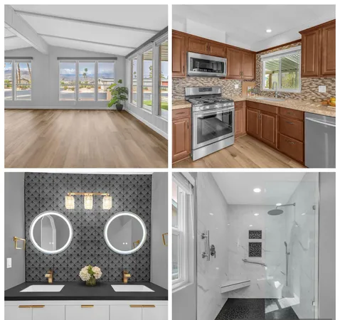 a upper view of kitchen with wooden floor