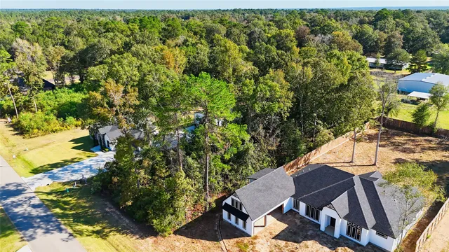 a view of yard from deck view