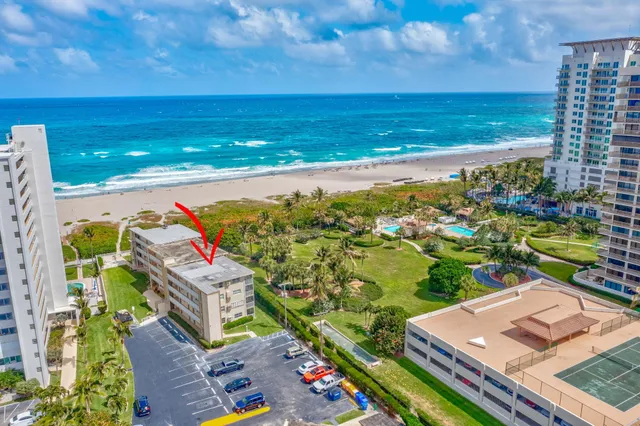 a view of an ocean from a building