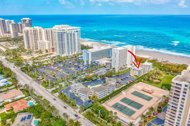 a view of a city with ocean