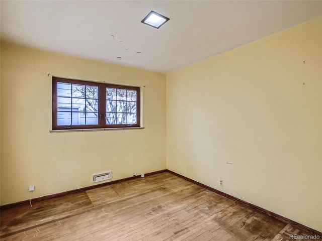 an empty room with a window