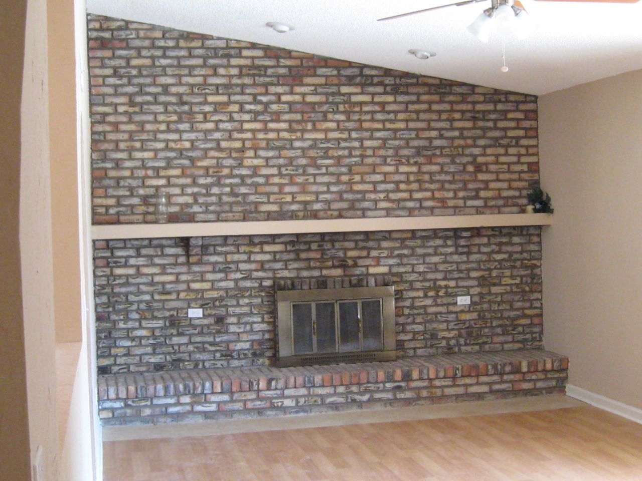 Soaring brick fireplace!