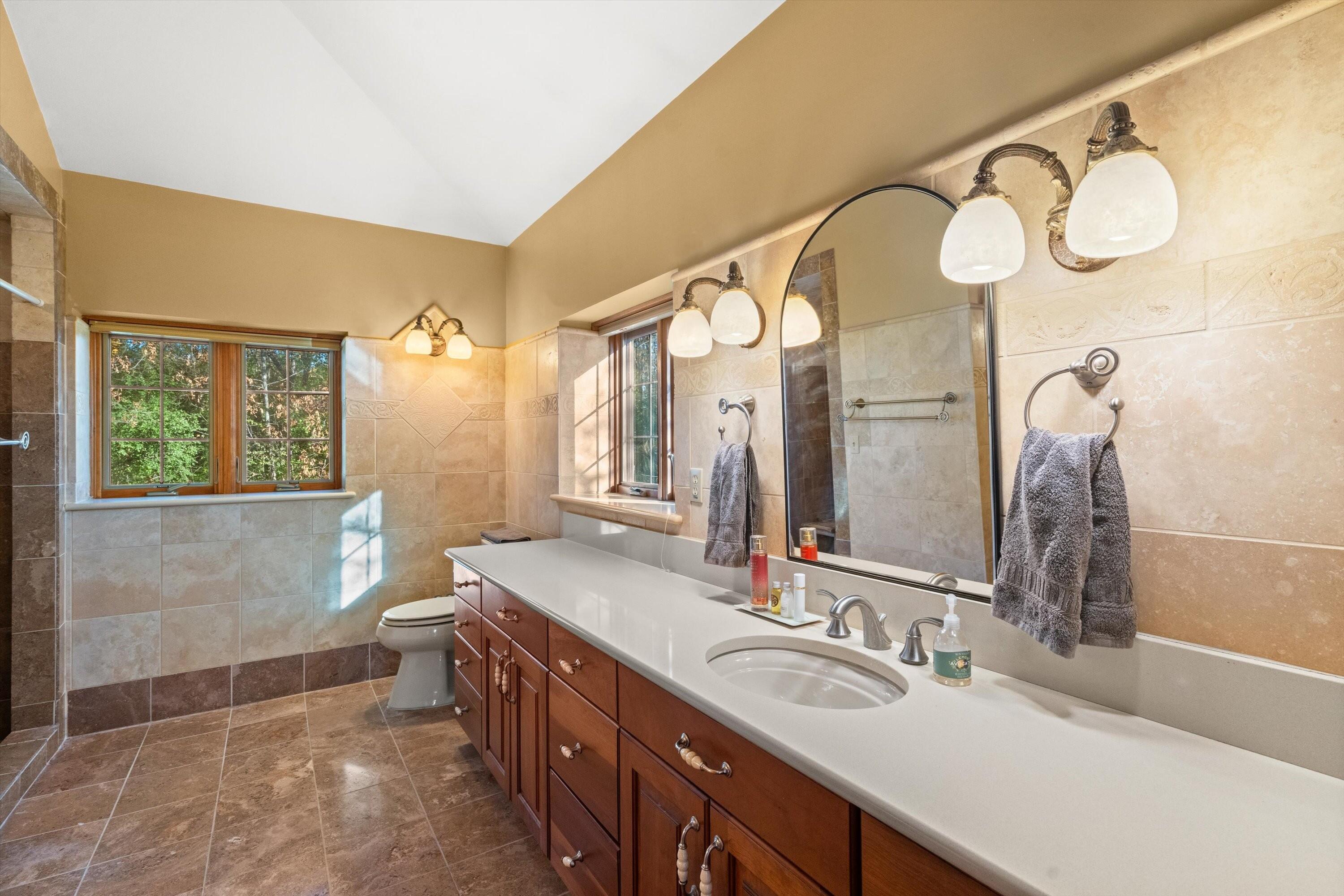 N44W25902 Lindsay Road Pewaukee, WI 53072 - Photo 51 of 92 Master Bathroom with Gorgeous Custom Tile Work