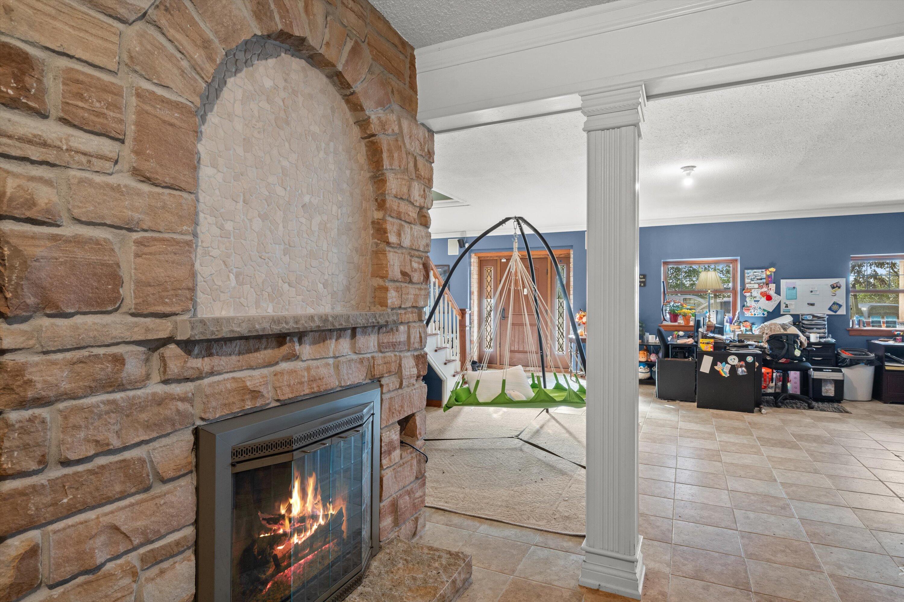 N44W25902 Lindsay Road Pewaukee, WI 53072 - Photo 65 of 92 Stone Wood-Burning Fireplace