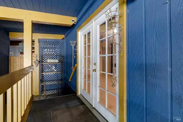 front view of a house with a trees