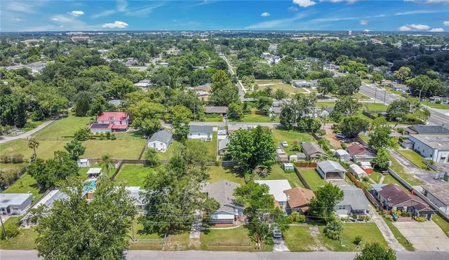 an aerial view of a city