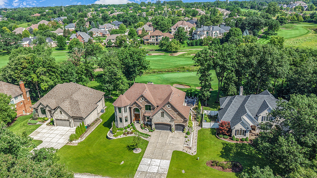 14151 131st Street Lemont, IL 60439 - Photo 6 of 62 an aerial view of a house with garden space and street view