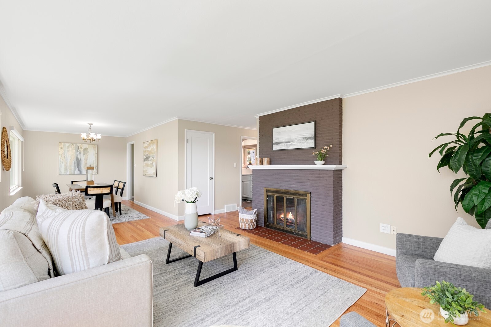 1429 Southwest 170th Street Normandy Park, WA 98166 - Photo 7 of 31 a living room with furniture and a fireplace