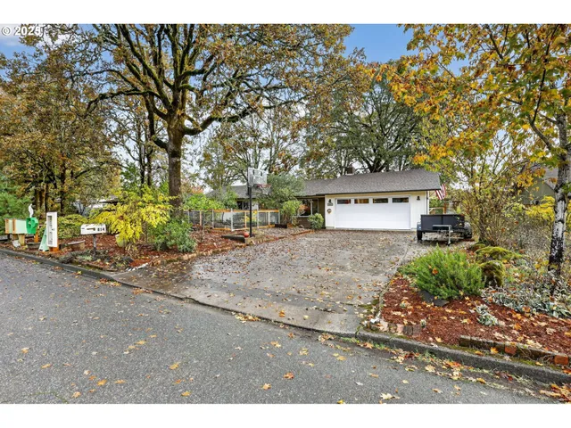 a view of a house with a yard and garage