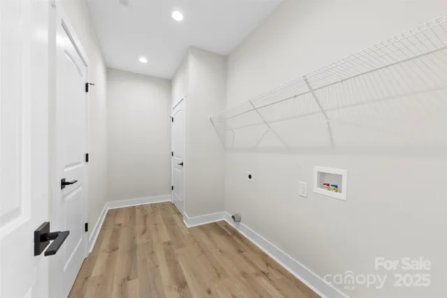 a view of small space with racks on the wall