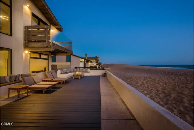 a view of a building with a patio