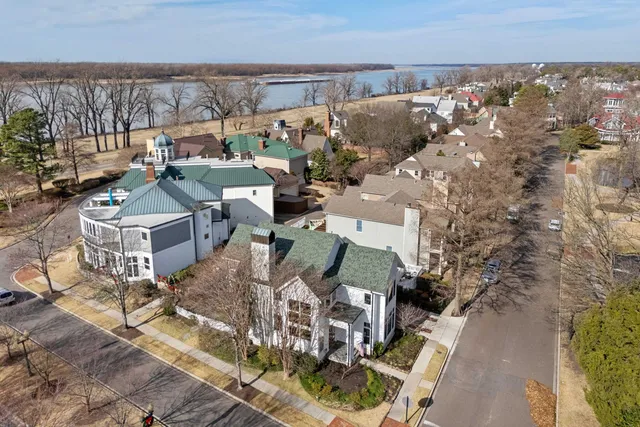 an aerial view of multiple house