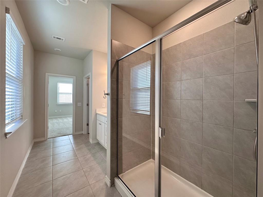 11604 Roxburgh Pass Manor, TX 78653 - Photo 19 of 40 a bathroom with a shower and a sink