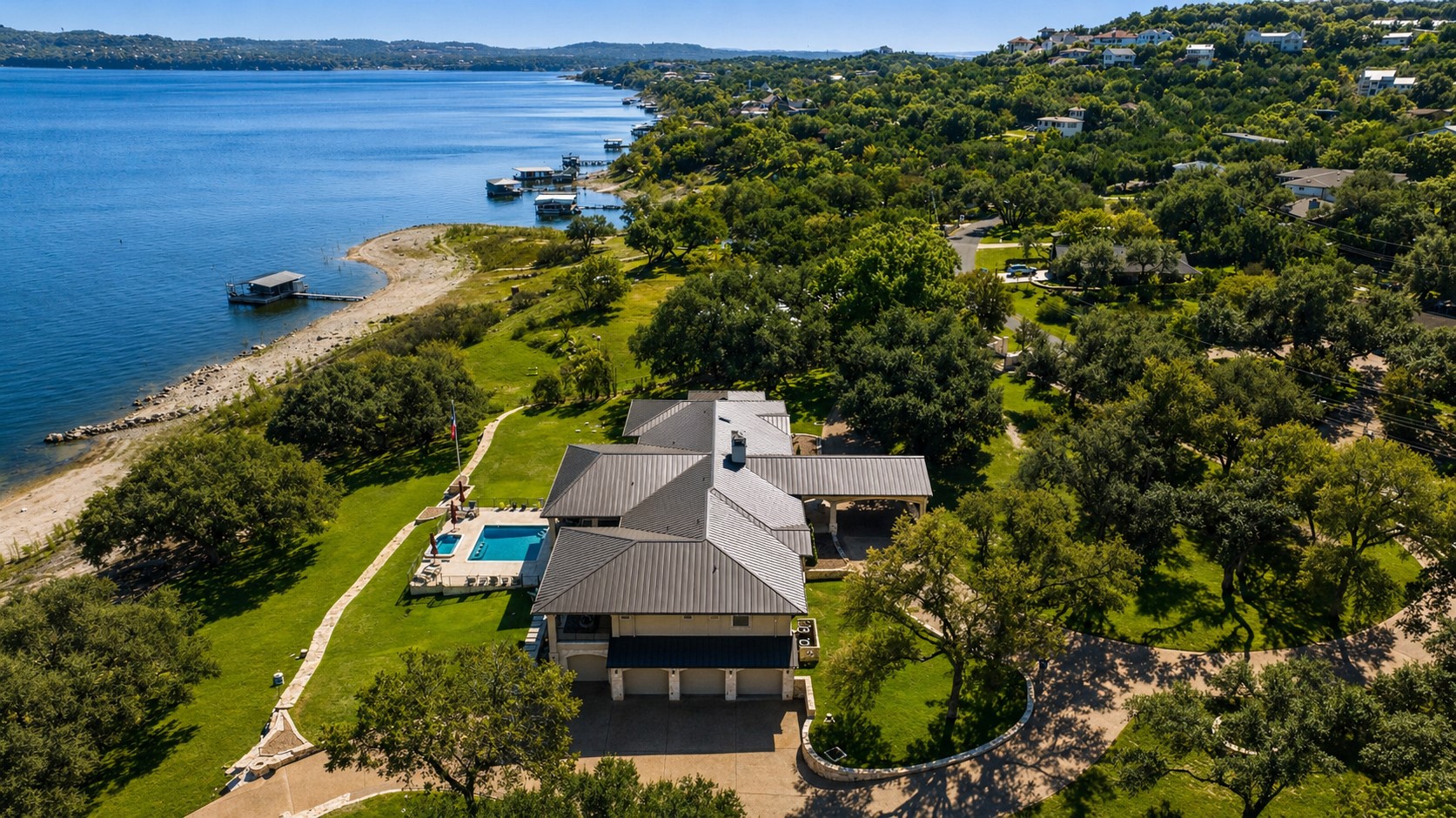 15210 Rainbow 1 Street Austin, TX 78734 - Photo 2 of 40 an aerial view of a house with a garden