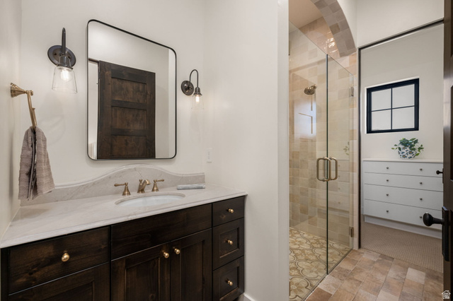 4871 South Homestead Way Washington, UT 84780 - Photo 64 of 151 Bathroom with vanity and a stall shower