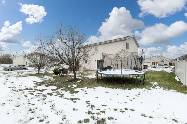 a view of a snow on the side of the road