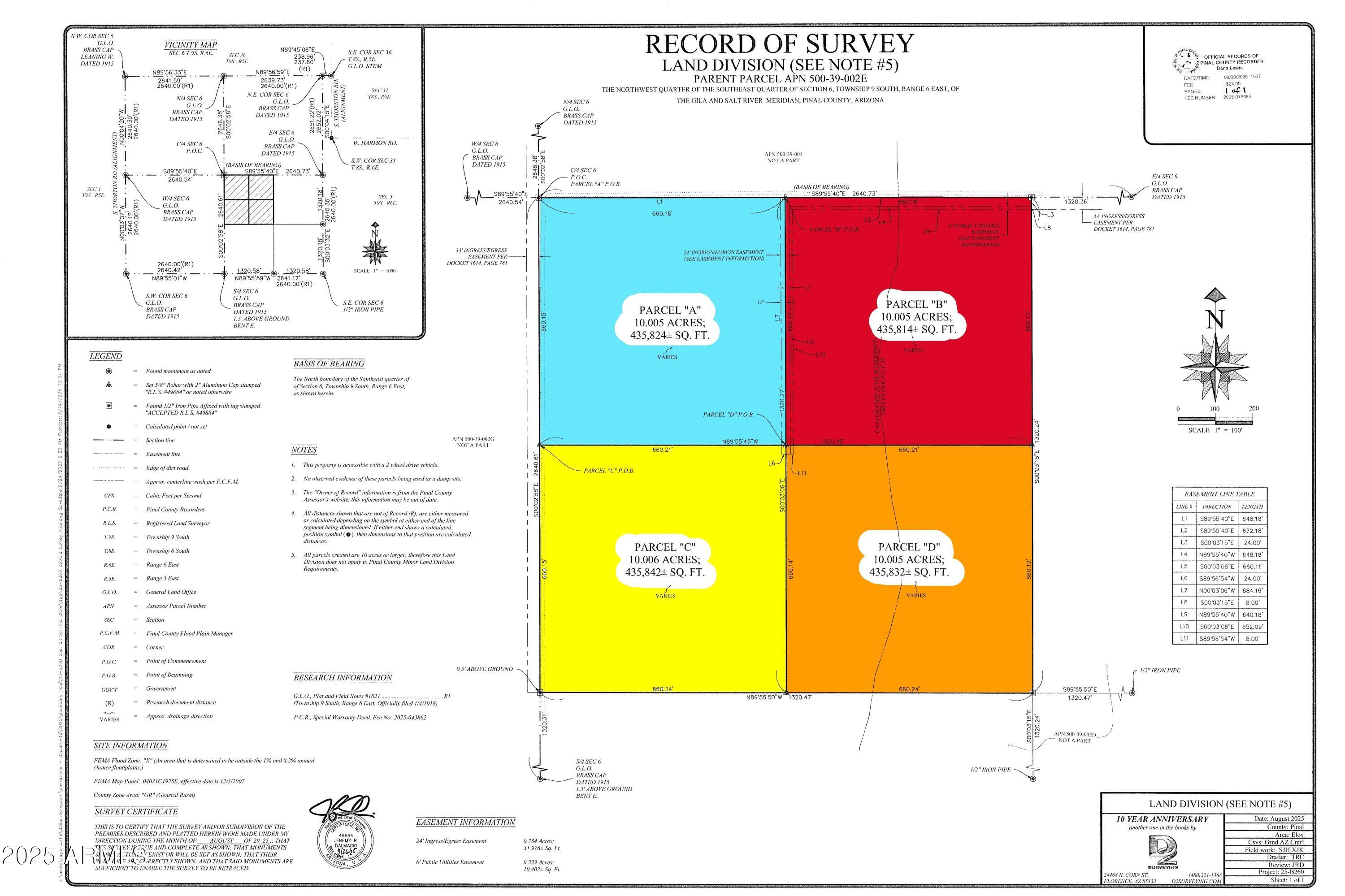 0 North Parcel ''a'' Street Eloy, AZ 85131 - Photo 3 of 5 Land Survey Map - CLEAN