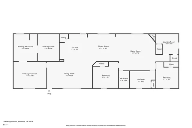 $206,000 | 2142 Ridgeview Drive, Thomson, GA 30824