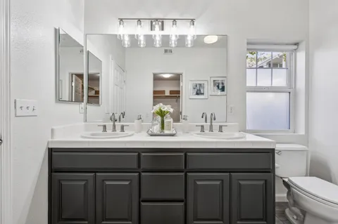 a bathroom with a sink and a toilet