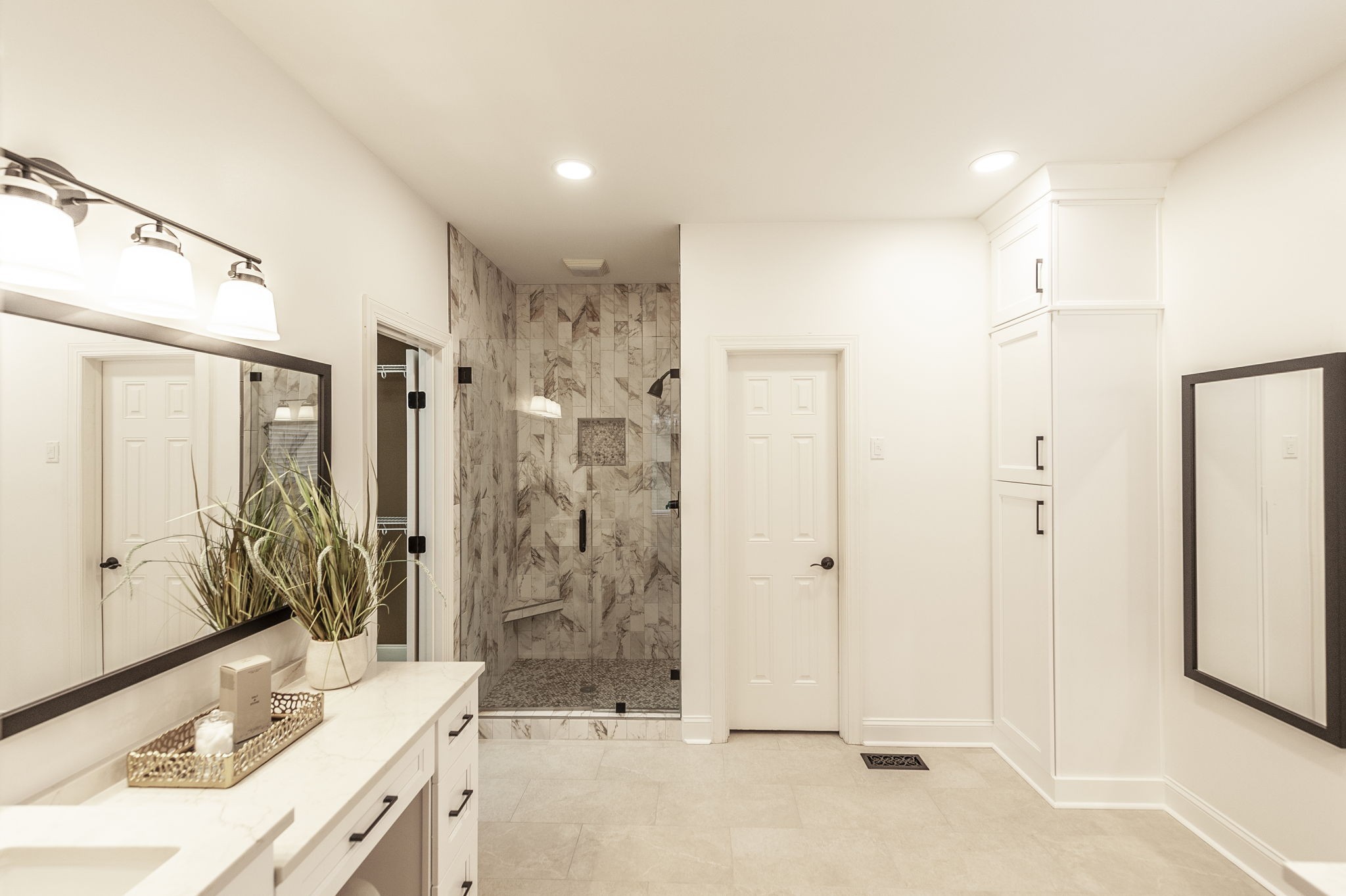 124 Joshuas Run Goodlettsville, TN 37072 - Photo 20 of 60 a bathroom with a granite countertop sink mirror and shower