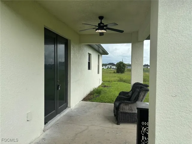 a view of porch with seating space