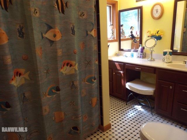 8011 Haas Road Savanna, IL 61074 - Photo 12 of 36 a bathroom with a sink toilet a mirror and shower