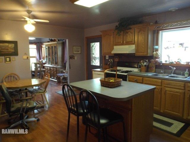 8011 Haas Road Savanna, IL 61074 - Photo 3 of 36 a kitchen with a table chairs sink and cabinets