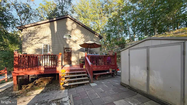 a view of a backyard with plants and a fire pit
