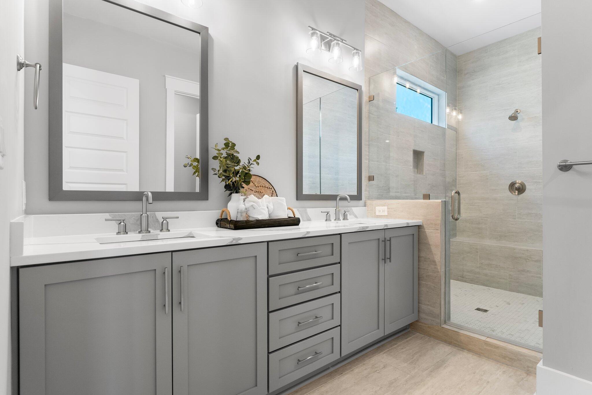 34 West Majestic Palm Dr Inlet Beach Inlet Beach, FL 32461 - Photo 32 of 71 a bathroom with double sink and a mirror