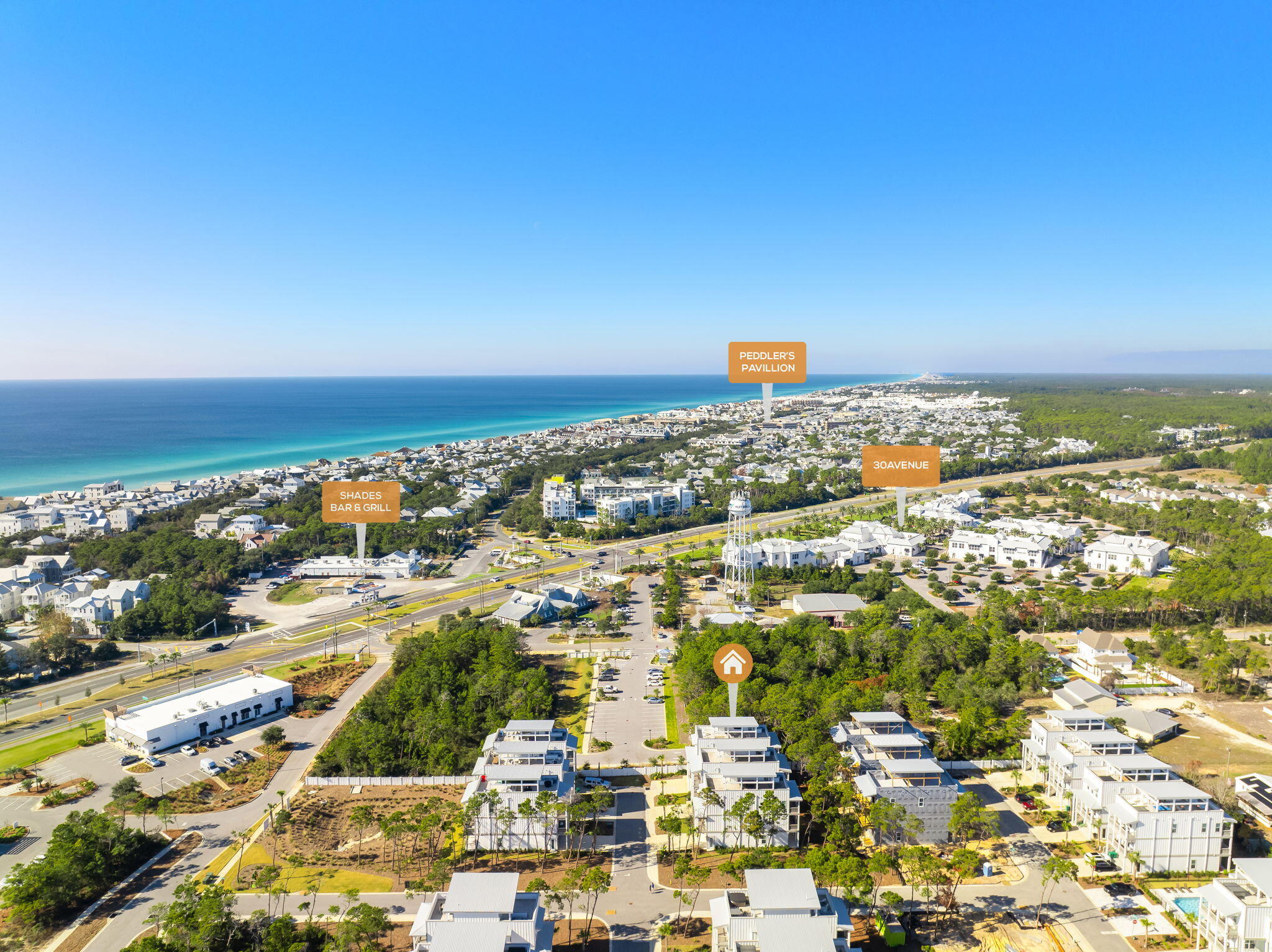 34 West Majestic Palm Dr Inlet Beach Inlet Beach, FL 32461 - Photo 55 of 71 an aerial view of residential building and car parked side of road