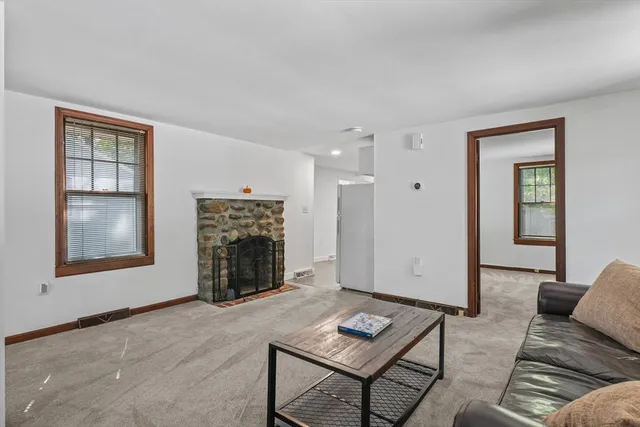 a view of an entryway with a glass door