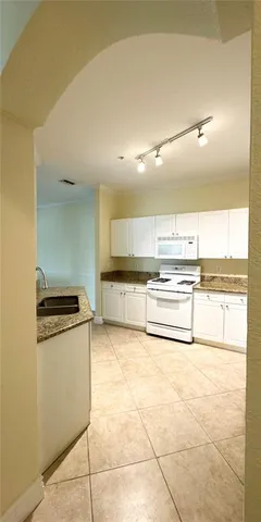 a view of a room with a door