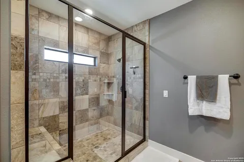 a bathroom with a shower