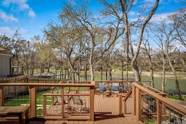 a outdoor view with a seating space