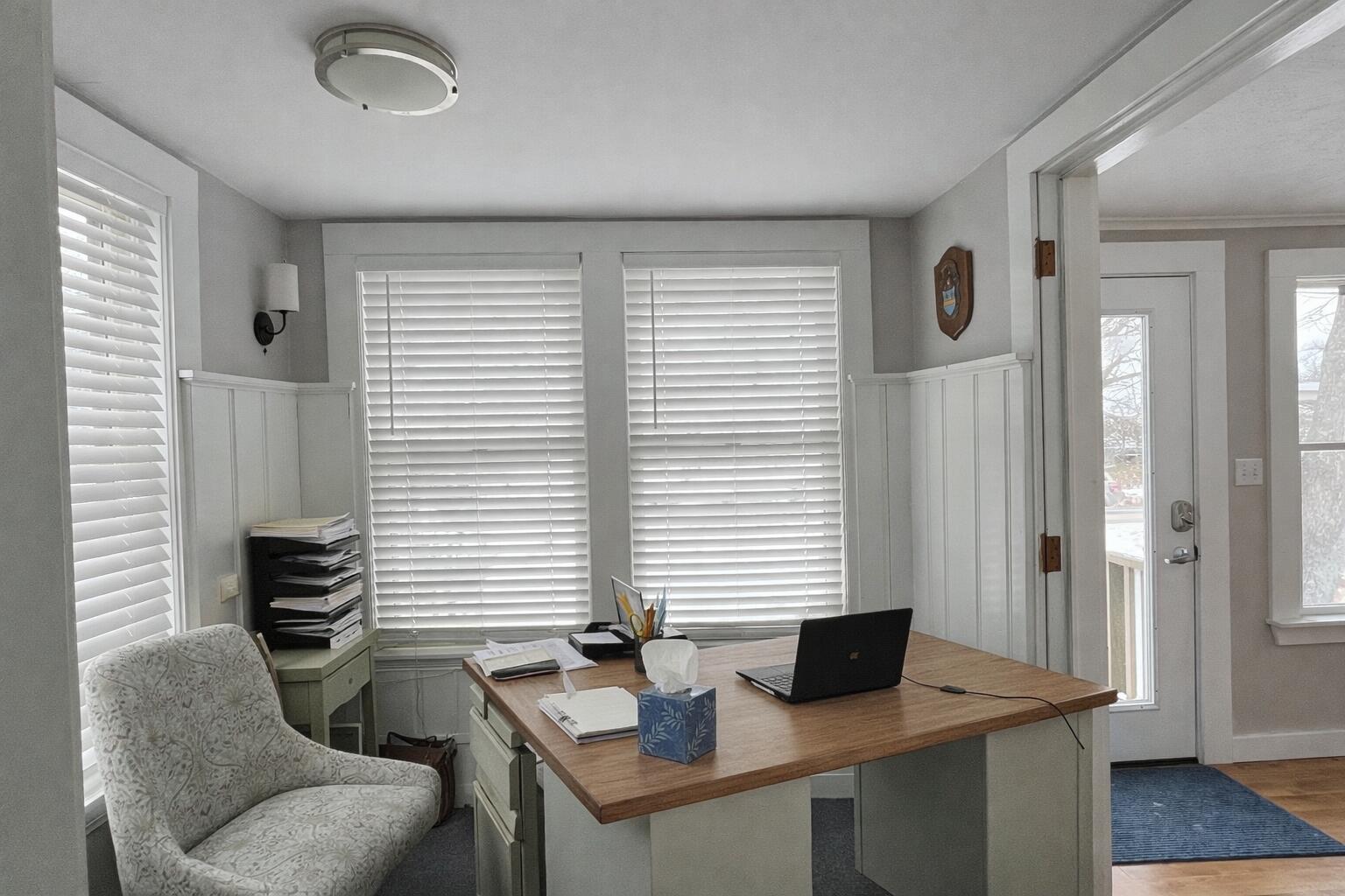378 State Road Vineyard Haven, MA 02568 - Photo 6 of 23 a view of a workspace with furniture and a window
